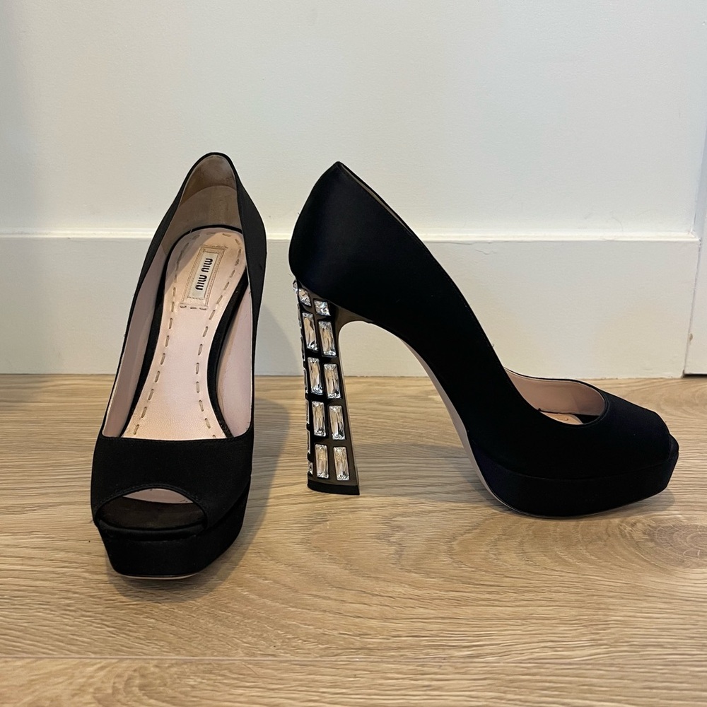 Miu Miu Black Suede Heels